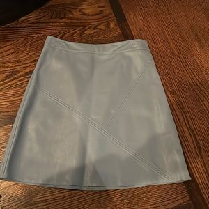 zara light blue leather skirt